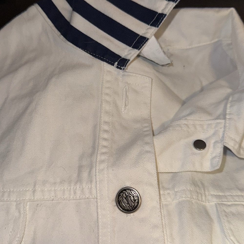 Leslie Fay Sport Sz 10‎ white denim jean jacket - Picture 4 of 7